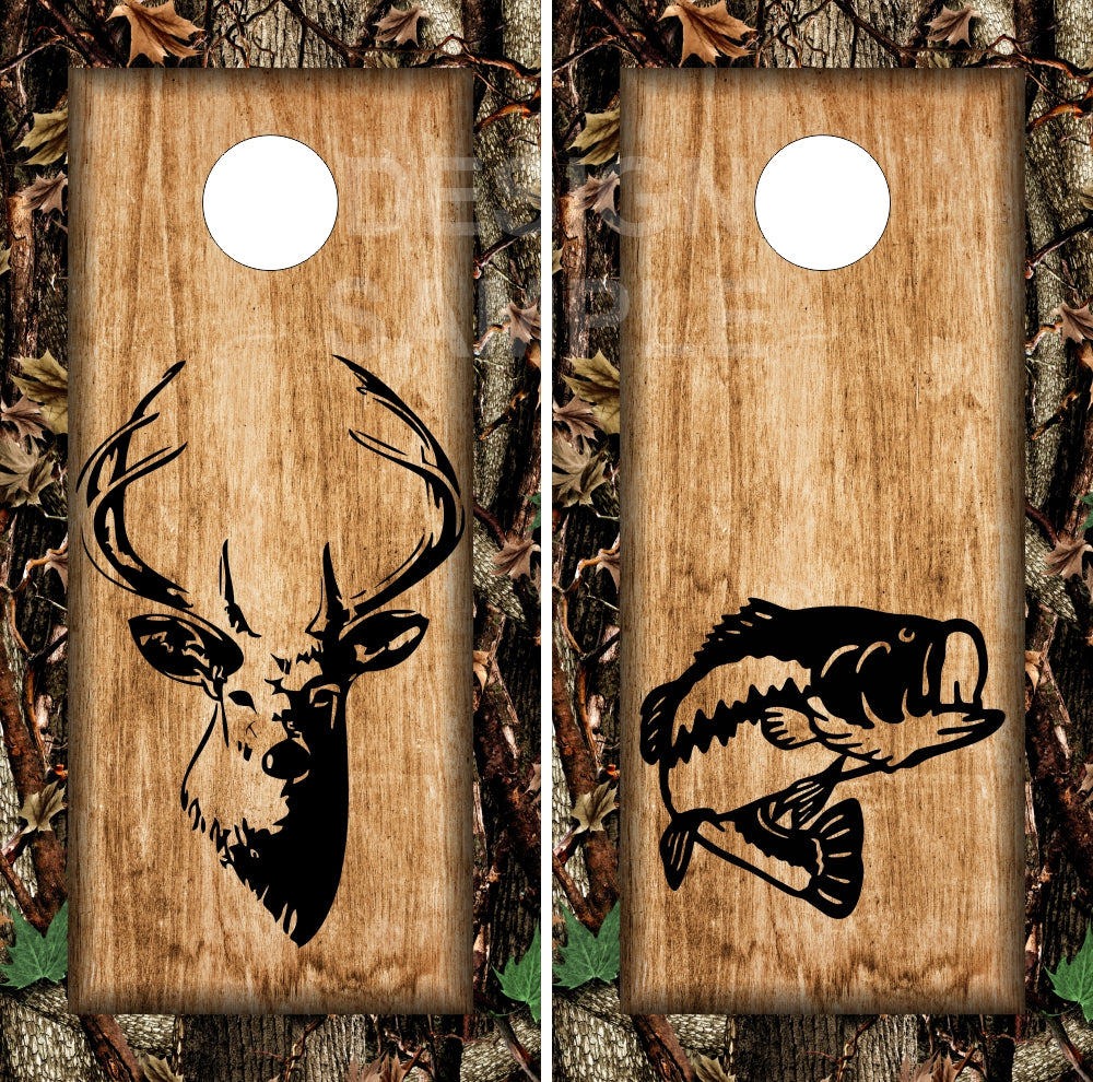 Hunting Bear Deer Cornhole Boards