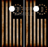 1776 Burnt Flag Wood Cornhole Boards