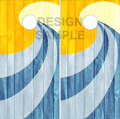 Beach Wave Cornhole Boards