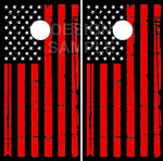 Black and Red Flag Cornhole Boards