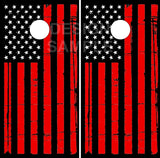 Black and Red Flag Cornhole Boards