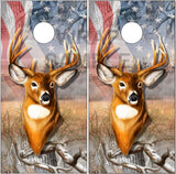 Buck Head Snow Camo Cornhole Boards