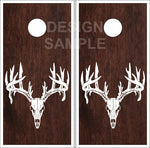 Buck Skull Wood Cornhole Boards