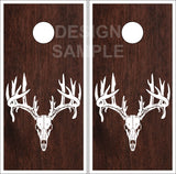 Buck Skull Wood Cornhole Boards