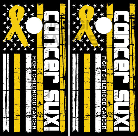 Childhood Cancer Gold Ribbon Cornhole Boards