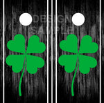 Clover Dark Wood Cornhole Boards