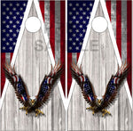 Eagle Flight Wood Flag Cornhole Boards