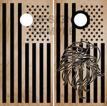 Eagle Head Flag Wood Cornhole Boards