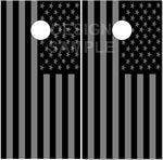 Grey Black American Flag Flat Cornhole Boards