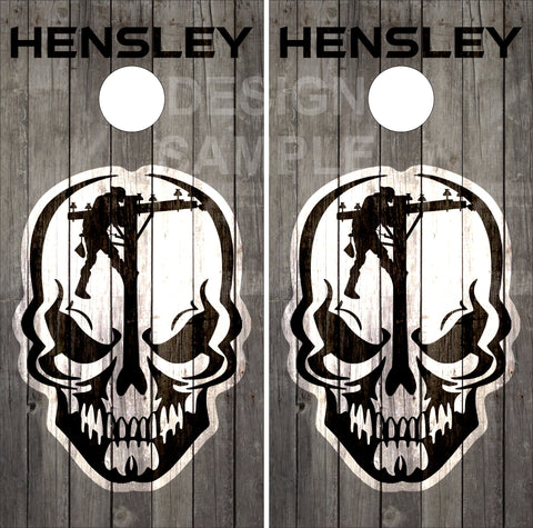 Lineman Skull Cornhole Boards