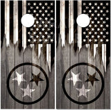 Tennessee Flag Black Cornhole Boards