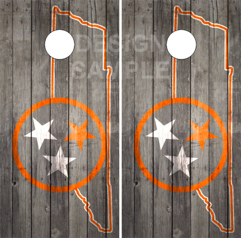 Tennessee State Flag Wood Cornhole Boards