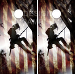 Tree Climber American Flag Cornhole Boards