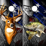 Walleye Deer American Blades Cornhole Boards