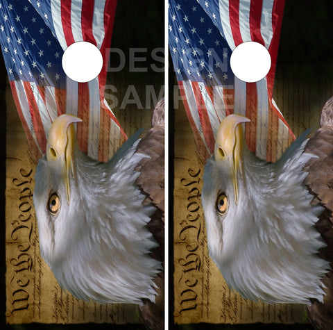 We The People Eagle Flag Cornhole Boards