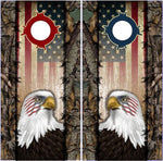 Wicked Wire Eagle Flag Camo Cornhole Boards