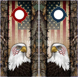 Wicked Wire Eagle Flag Camo Cornhole Boards