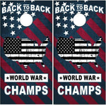 American Flag World War Champs Patriotic Cornhole Boards