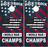 American Flag World War Champs Patriotic Cornhole Boards