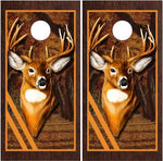 Deer Buck Hunter Wood Cornhole Boards