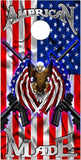 American Flag Eagle Made 2 Guns Cornhole Boards