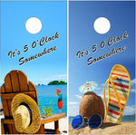 Beach Life Chair Sandal Cornhole Boards