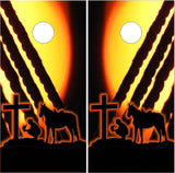 Christian Cowboy Sunset Cornhole Boards