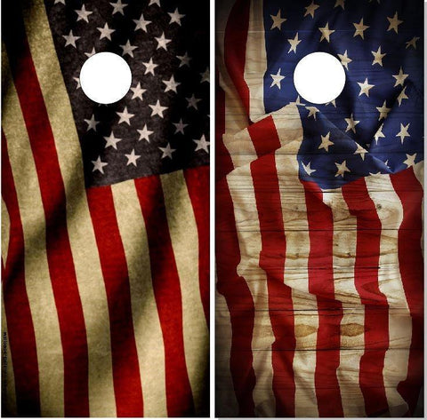 Vintage American Flag Cornhole Boards