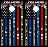 First Responders Stripe Flag Cornhole Boards