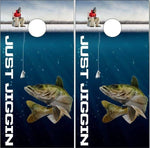 Ice Fishing Walleye Cornhole Boards