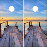 Beach Pier Sunset Cornhole Boards