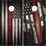 Firefighter Punisher Skull Wood Cornhole Boards