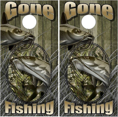 Catfish Gone Fishing Cornhole Boards