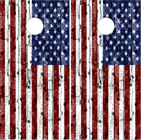 American Flag Wood2 Cornhole Boards