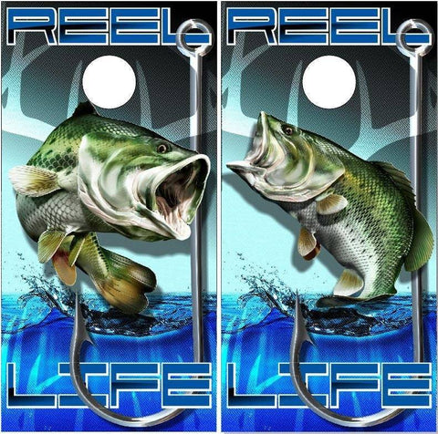 Bass Fish Carbon Life Cornhole Boards