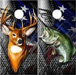 Bass Deer American Blades Cornhole Boards