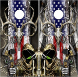 Reaper Hunting Camo Flag Cornhole Boards