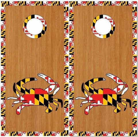 Mayland Flag Crab Cornhole Boards