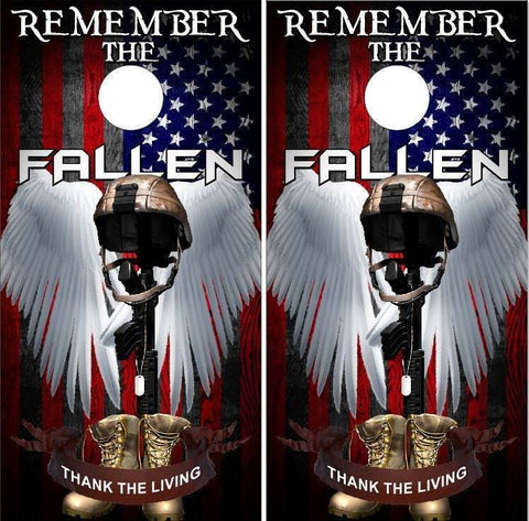 Fallen Heros Flag Patriotic Cornhole Boards