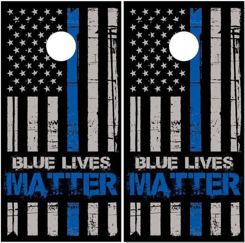 Police Blue lives Matter Flag Cornhole Boards