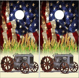 Old Tractor Flag Cornhole Boards