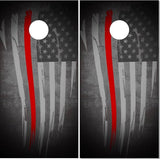 Tattered Thin Red Line Flag Cornhole Boards