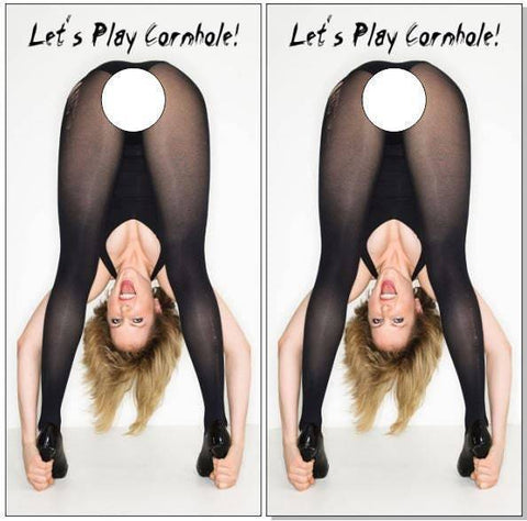 Lets Play Cornhole Girl Funny Cornhole Boards