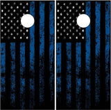 Thin Blue line Grunge Flag Cornhole Boards