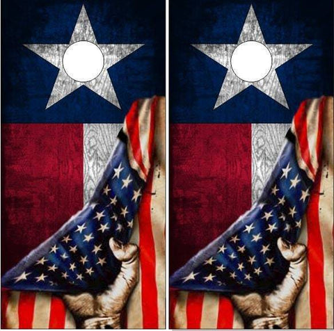 Texas Flag Pull Cornhole Boards