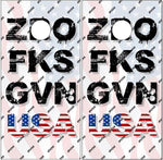 Zero Fcks Given American Flag Cornhole Boards