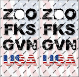 Zero Fcks Given American Flag Cornhole Boards