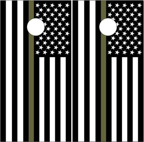 Thin Green Line Military Cornhole Boards