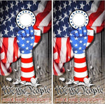 We The People Flag Wood Cornhole Boards