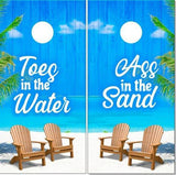 Beach Scene Toes in the Water Cornhole Boards